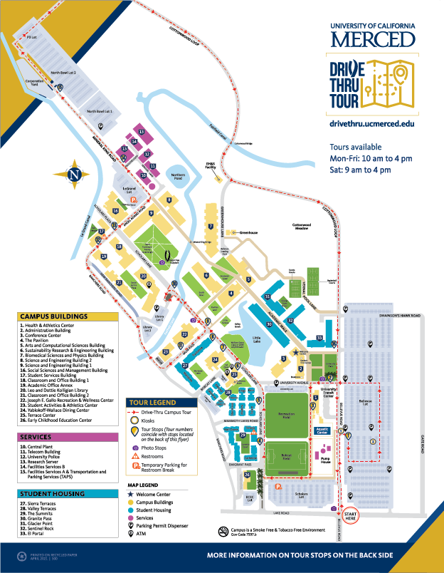 UC Merced Drive Thru Tour Map